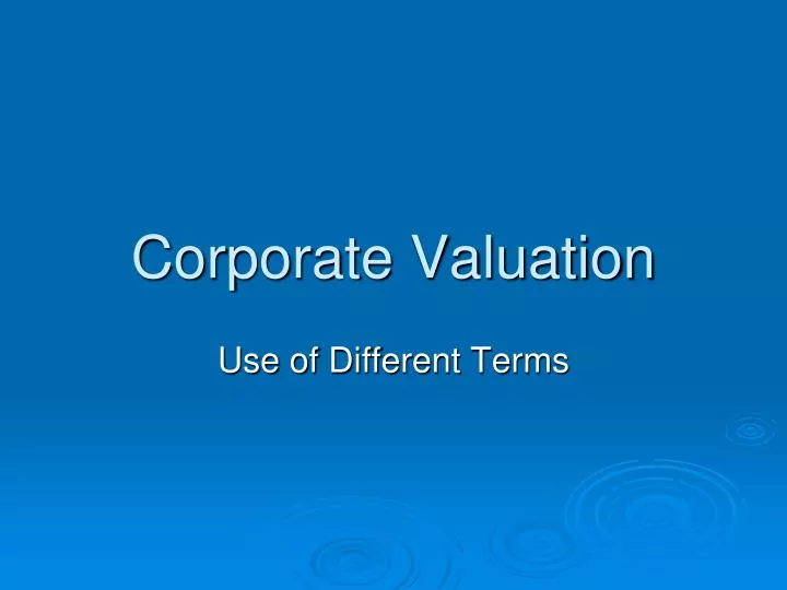corporate valuation