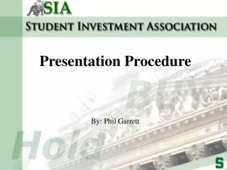 Presentation Procedure