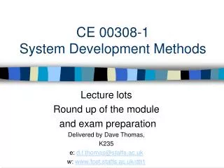 CE 00308-1 System Development Methods