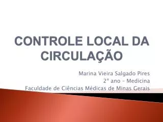 controle local da circula o