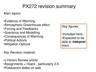 PX272 revision summary