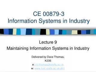 CE 00879-3 Information Systems in Industry