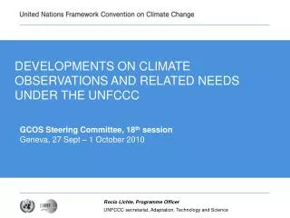 developments on climate observations and related needs under the unfccc