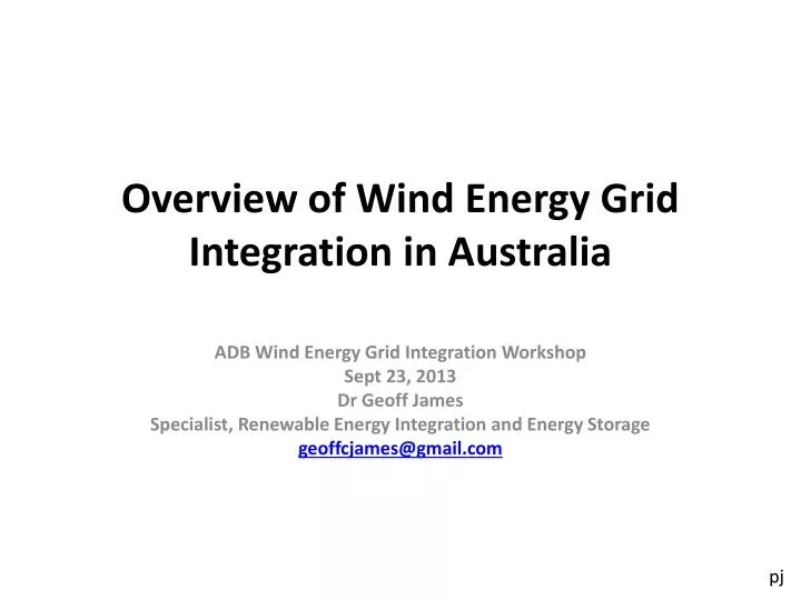 overview of wind energy grid integration in australia