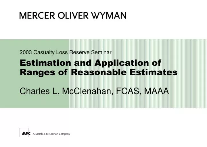 2003 casualty loss reserve seminar