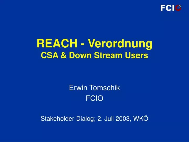 reach verordnung csa down stream users