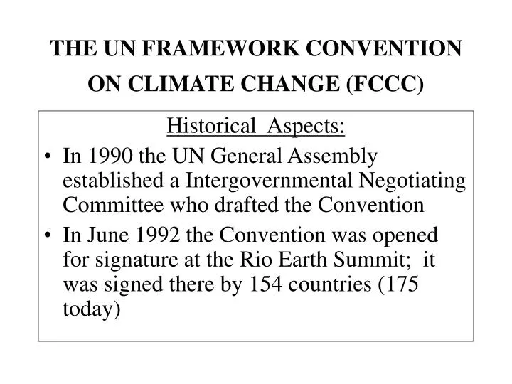 the un framework convention on climate change fccc