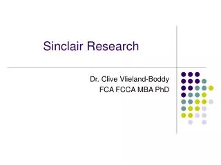 Dr. Clive Vlieland-Boddy FCA FCCA MBA PhD