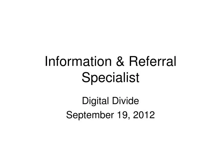 information referral specialist