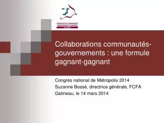collaborations communaut s gouvernements une formule gagnant gagnant
