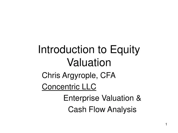 introduction to equity valuation
