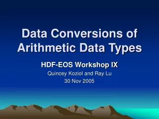 Data Conversions of Arithmetic Data Types