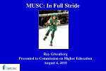 MUSC Full Stride: Strategic Overview and Accomplishments Presentation – August 2010 - slide 1