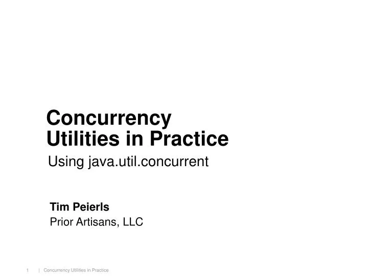 concurrency utilities in practice