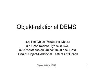 Objekt-relationel DBMS