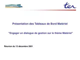 pr sentation des tableaux de bord mat riel