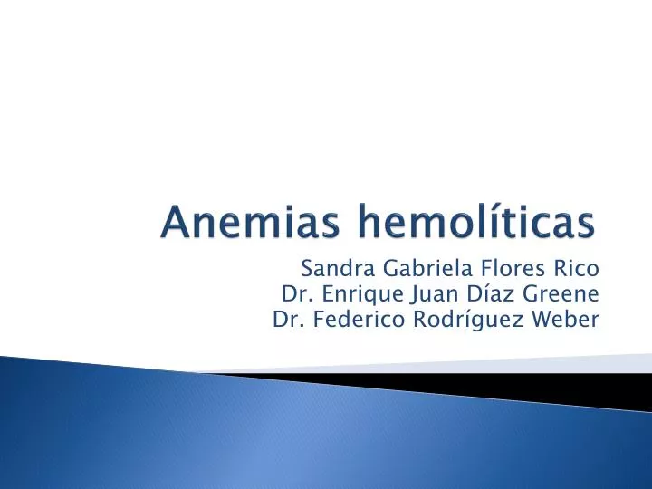 anemias hemol ticas