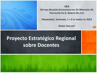 proyecto estrat gico regional sobre docentes