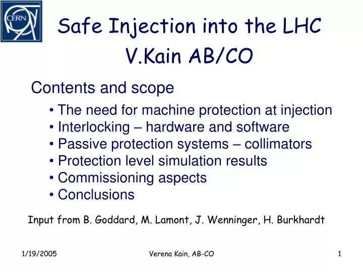 safe injection into the lhc v kain ab co