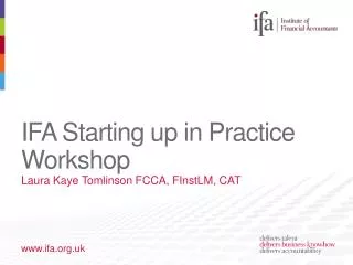 IFA Starting up in Practice Workshop