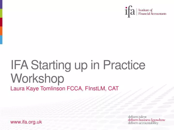 ifa starting up in practice workshop