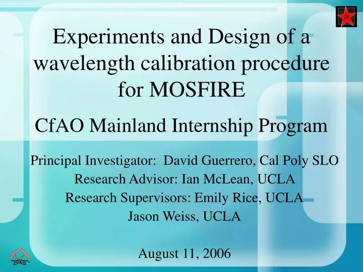 experiments and design of a wavelength calibration procedure for mosfire