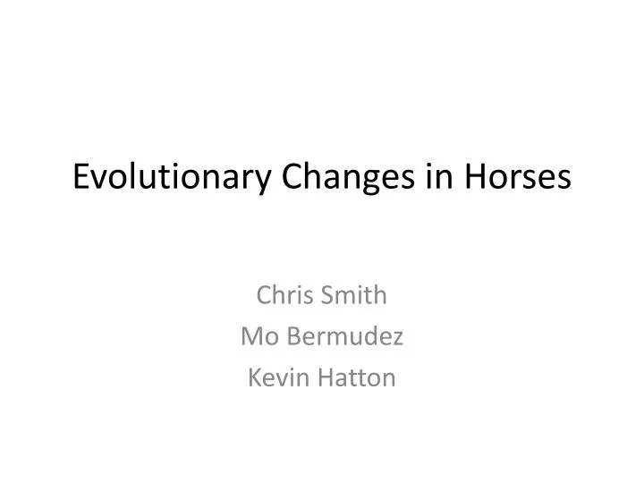 evolutionary changes in horses