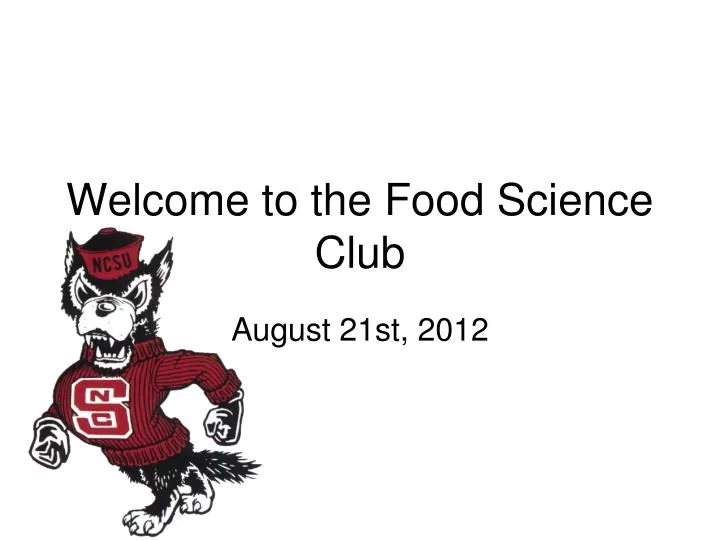 welcome to the food science club