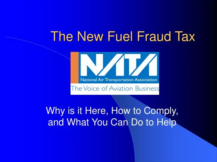 the new fuel fraud tax