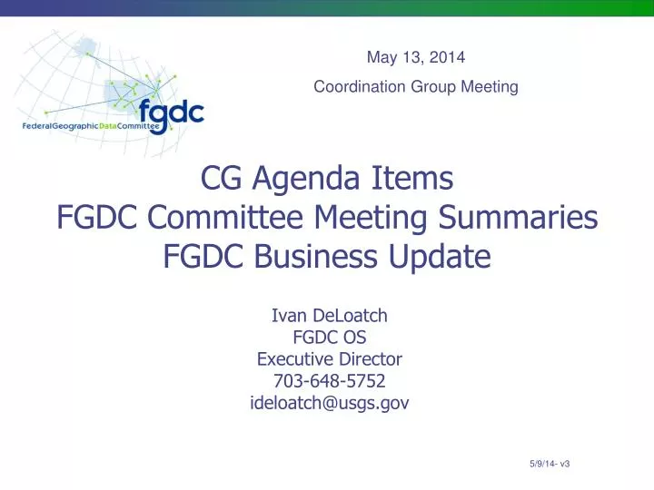 cg agenda items fgdc committee meeting summaries fgdc business update