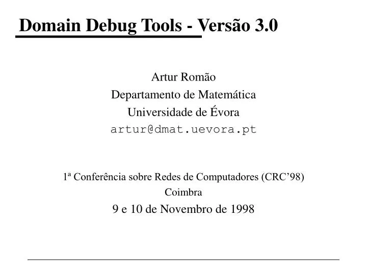 domain debug tools vers o 3 0