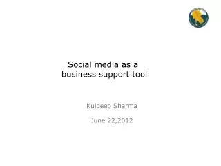 Social media as a business support tool