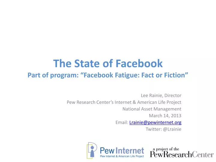 the state of facebook part of program facebook fatigue fact or fiction