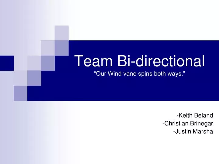 team bi directional our wind vane spins both ways