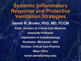 Systemic Inflammatory Response and Protective Ventilation Strategies