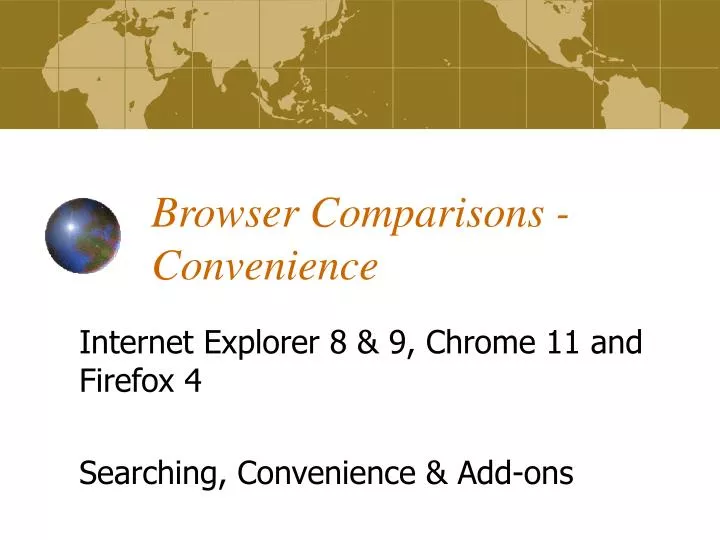 browser comparisons convenience