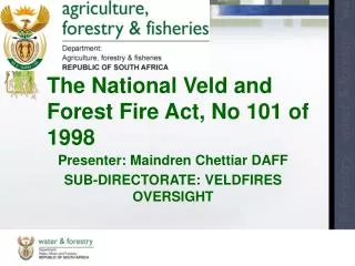 The National Veld and Forest Fire Act, No 101 of 1998