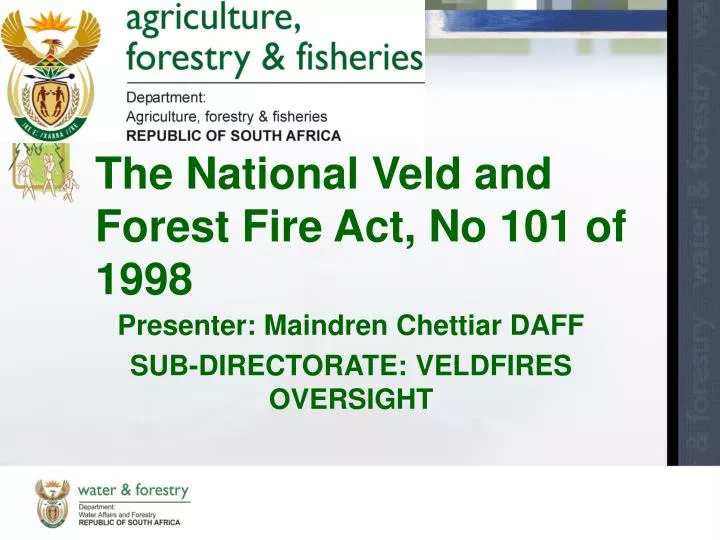 the national veld and forest fire act no 101 of 1998