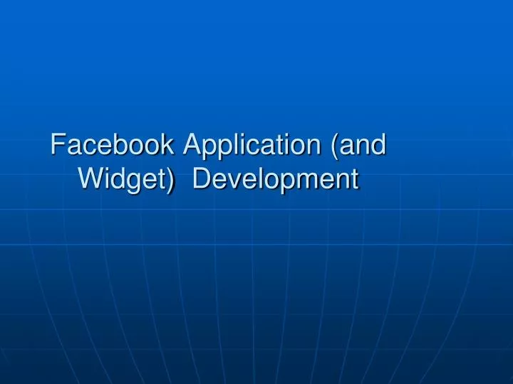 facebook application and widget development