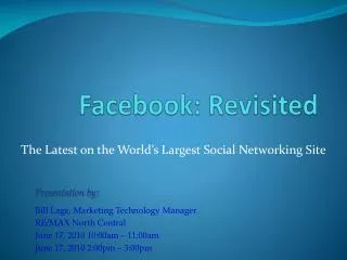 Facebook : Revisited