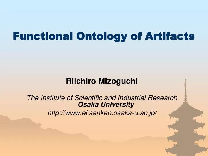 functional ontology of artifacts