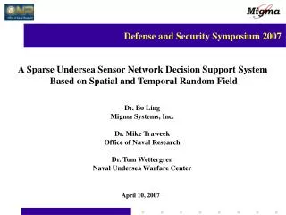 A Sparse Undersea Sensor Network Decision Support System
