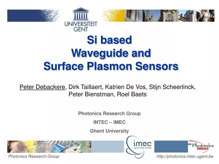 si based waveguide and surface plasmon sensors