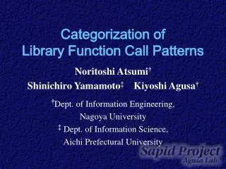 Categorization of Library Function Call Patterns