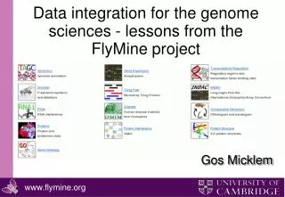 Data integration for the genome sciences - lessons from the FlyMine project