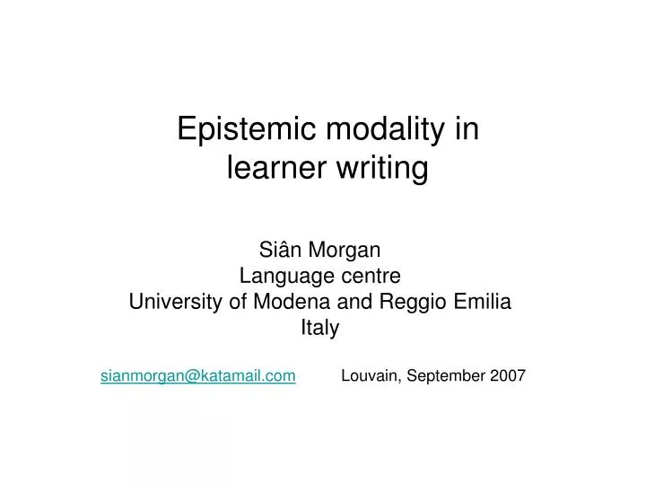 epistemic modality in learner writing