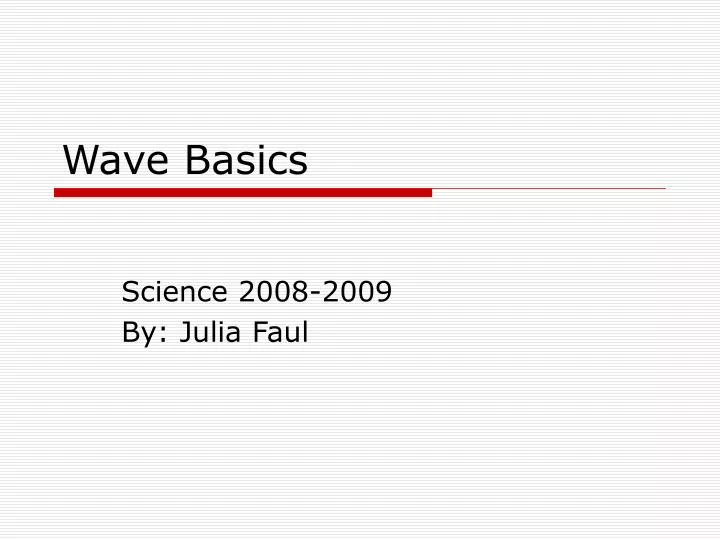 wave basics