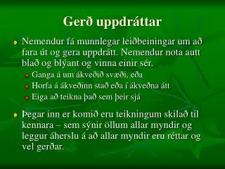 ger uppdr ttar