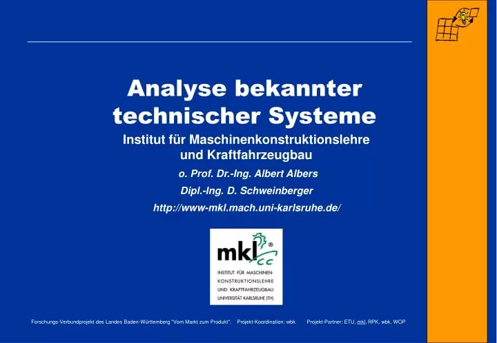 analyse bekannter technischer systeme