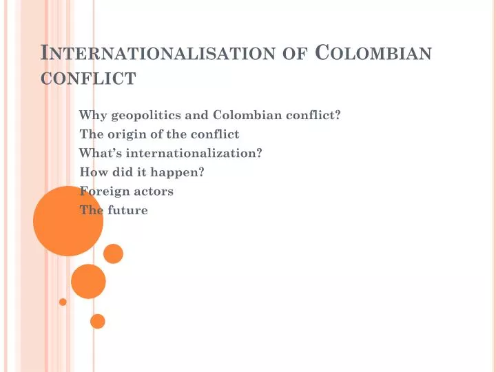 internationalisation of colombian conflict